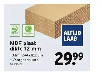 GAMMA Mdf plaat dikte 12mm aanbieding