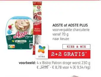 Spar Colruyt Aoste of aoste plus 2+2 gratis aanbieding