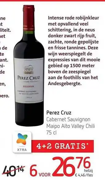 Spar Colruyt Perez cruz cabernet sauvignon maipo alto valley chili aanbieding