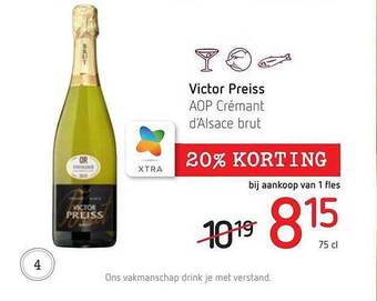 Spar Colruyt Victor preiss aop crémant d'alsace brut aanbieding