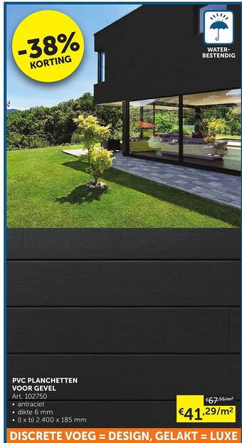 Zelfbouwmarkt Pvc planchetten voor gevel aanbieding