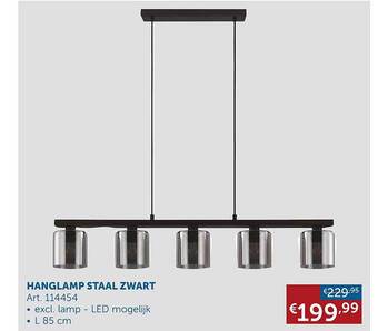 Zelfbouwmarkt Hanglamp staal zwart aanbieding