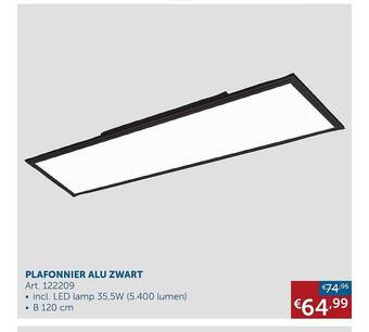 Zelfbouwmarkt Plafonnier alu zwart aanbieding