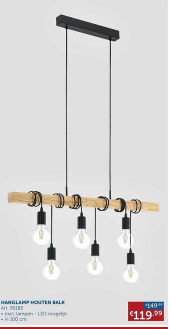 Zelfbouwmarkt Hanglamp houten balk aanbieding