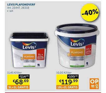Zelfbouwmarkt Levis plafondverf aanbieding