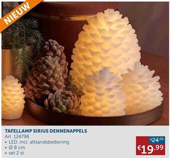 Zelfbouwmarkt Tafellamp sirius dennenappels aanbieding