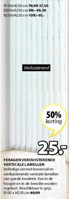 Jysk Feragen Verduisterende Verticale Lamellen aanbieding