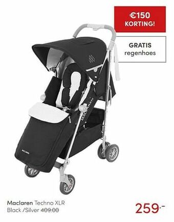 Baby & Tiener Maclaren techno xlr black -silver aanbieding