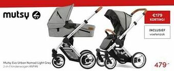 Baby & Tiener Mutsy evo urban nomad light grey 2-in-1 kinderwagen aanbieding