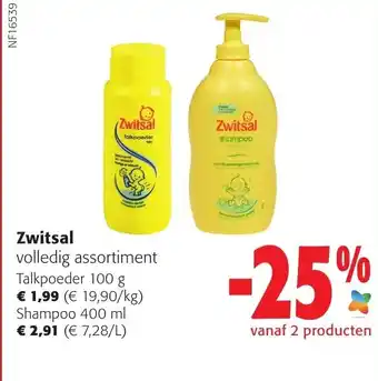 Colruyt Zwitsal Talkpoeder 100g / Shampoo 400 ml aanbieding