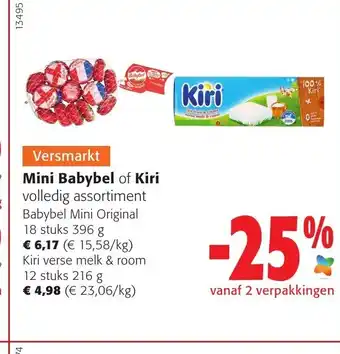 Mini Babybel of Kiri Babybel Mini Original 18 stuks 396g / Kiri Verse melk & room 12 stuks 216g