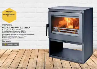 Brico Panadero houtkachel dana eco design 71 x 56.3 x 39.6cm aanbieding