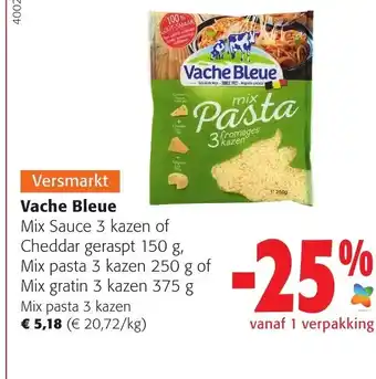 Colruyt Vache Bleue Mix Sauce 3 Kazen of Cheddar geraspt 150g aanbieding