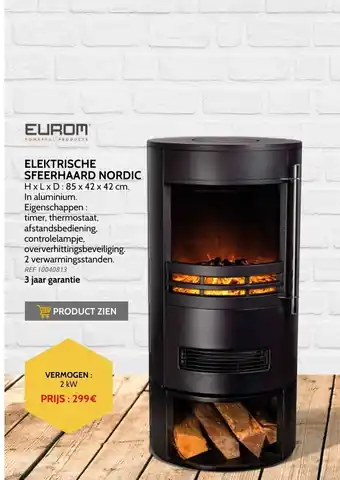 Brico Elektriche sfeerhaard nordic 2kW aanbieding