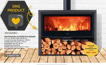 Brico Panadero houtkachel allegro eco design 8,9kW 270m³ aanbieding