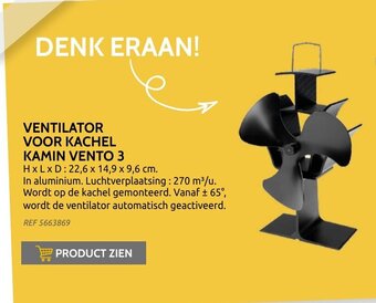 Brico Ventilator voor kachel kamin vento 3 aanbieding