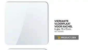 Brico Vierkante vloerplaat voor kachel in glas 75x75cm aanbieding