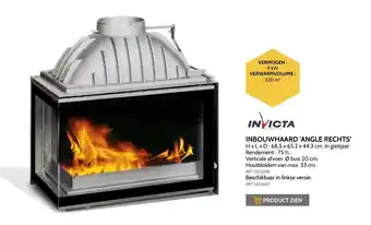 Brico Invicta inbouwhaard angle rechts 9kW 220m³ aanbieding