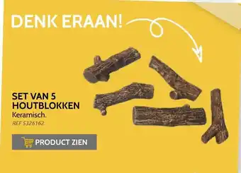Brico Set van 5 houtblokken keramisch aanbieding
