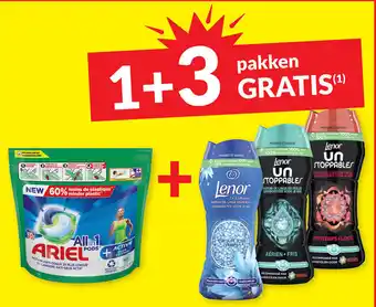 Intermarché Ariel Pods 3 in 1 regular 35 doseringen / Lenor Wasverzachter - Parels - van 210g tot 224g aanbieding