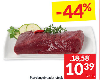 Intermarché Paardengebraad of Steak Per kg aanbieding
