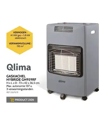 Brico Qlima gaskachel hybride GH959RF 195m³ aanbieding