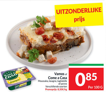 Intermarché Vamos of Come a Casa Moussaka, Lasagne, Tagliatelle of Penne 100g aanbieding