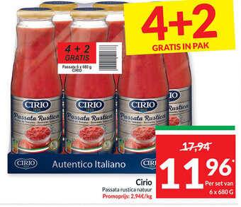 Intermarché Cirio Passata Rustica Natuur 6 x 680g aanbieding