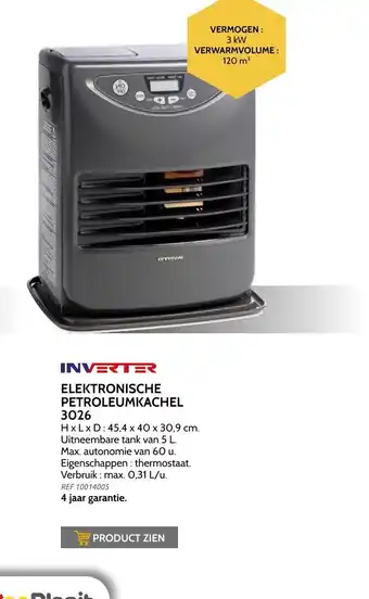 Brico Inverter elektrische petroleumkachel 3026 aanbieding