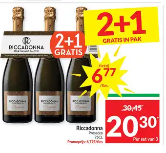 Intermarché Riccadonna Prosecco Pack 3 x 75cl aanbieding