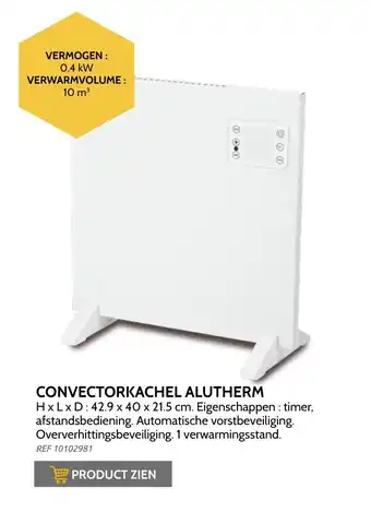 Convectorkachel alutherm 0,4kw 10m³