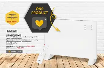 Brico Eurom convector wifi 1,5kw aanbieding