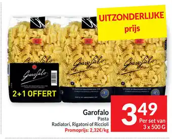 Intermarché Garofalo Pasta, Radiatori, Rigatoni of Riccioli 3 x 500g aanbieding