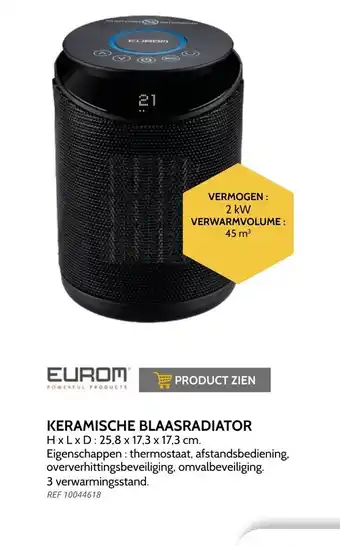 Brico Eurom keramische blaasradiator aanbieding