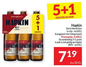 Intermarché Hapkin Sterk Blond Bier 6 x 33cl aanbieding