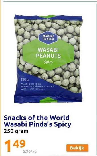 Action Snacks of the world wasabi pinda's spicy aanbieding