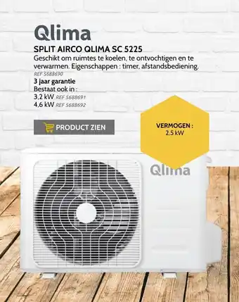 Brico Qlima split airco qlima SC 5225 2,5kw aanbieding