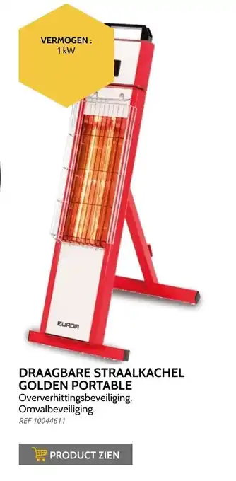 Brico Draagbare straalkachel golden portable 1kw aanbieding