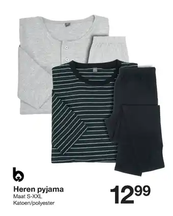 Zeeman Heren pyjama maat S-XXL katoen/polyester aanbieding