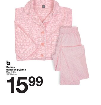 Dames flanellen pyjama maat S-XXL