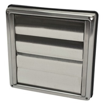 GAMMA Ivc air overdrukrooster met lamellen inox 10x10 cm aanbieding