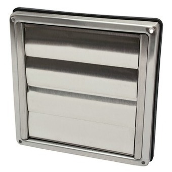 Ivc air overdrukrooster met lamellen inox 12,5x12,5 cm