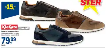 Kickers lederen herensneakers
