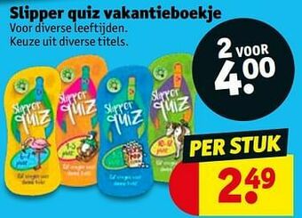 Slipper quiz vakantieboekje