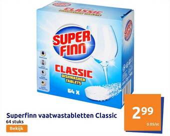 Action Superfinn vaatwastabletten classic aanbieding