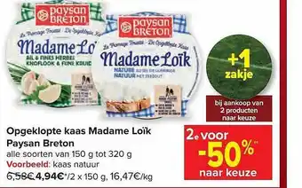 Carrefour Opgeklopte kaas madame loïk paysan breton aanbieding
