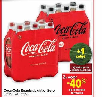 Carrefour Cocacola regular, light of zero aanbieding