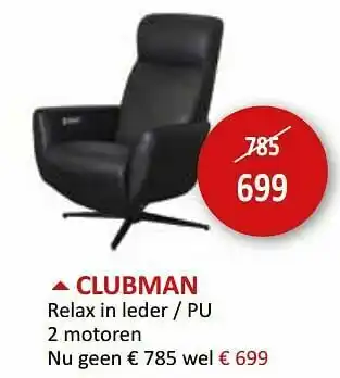Weba Clubman relax in leder - pu aanbieding