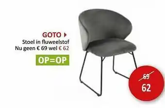 Weba Goto stoel in fluweelstof aanbieding