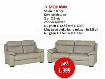 Weba Mohawk salon in leder aanbieding